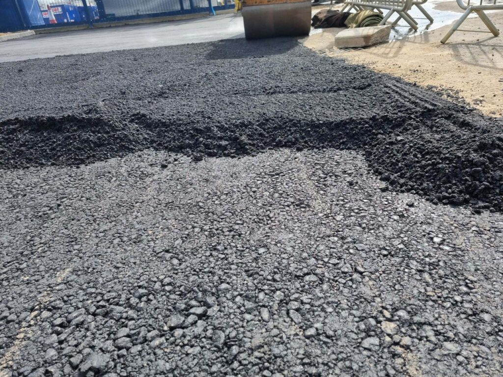 This is tarmac being laid by NS Driveways Camberley